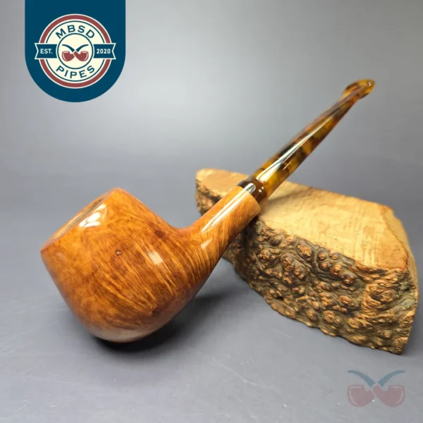 Dave Neeb Smooth Apple w/ Lucite Handmade Briar Pipe, New