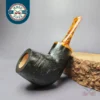 Mina Pipes Sandblasted Reverse Calabash Nosewarmer Estate Briar Pipe, Unsmoked