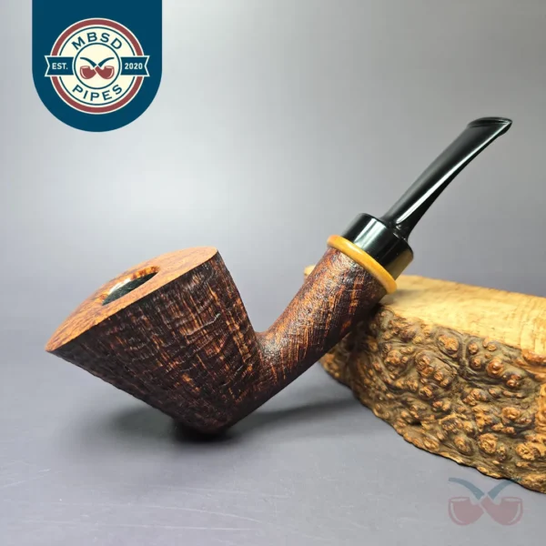 Brandon Brooks Contrast Sandblasted Dublin w/ Maple Handmade Briar Pipe, New