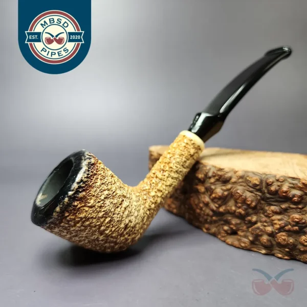 Barling Rusticated Zulu African Block Meerschaum Estate Pipe, English Estates