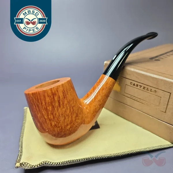 Castello Collection 3K Smooth Bent Billiard Estate Briar Pipe, Unsmoked