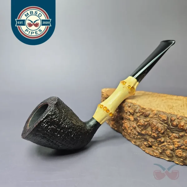 Michael Lindner 2012 D1 Sandblasted Bamboo Dublin Estate Briar Pipe, Unsmoked