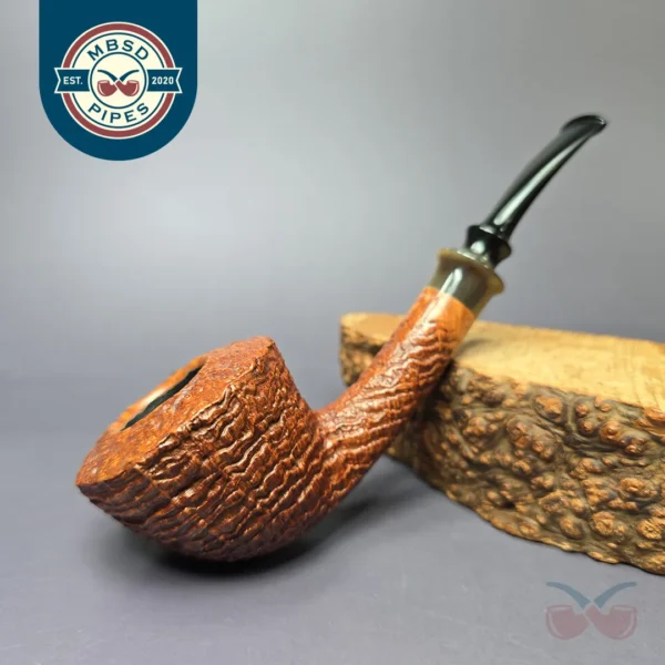 Lasse Skovgaard Sandblasted Dublin w/ Horn Estate Briar Pipe, Unsmoked