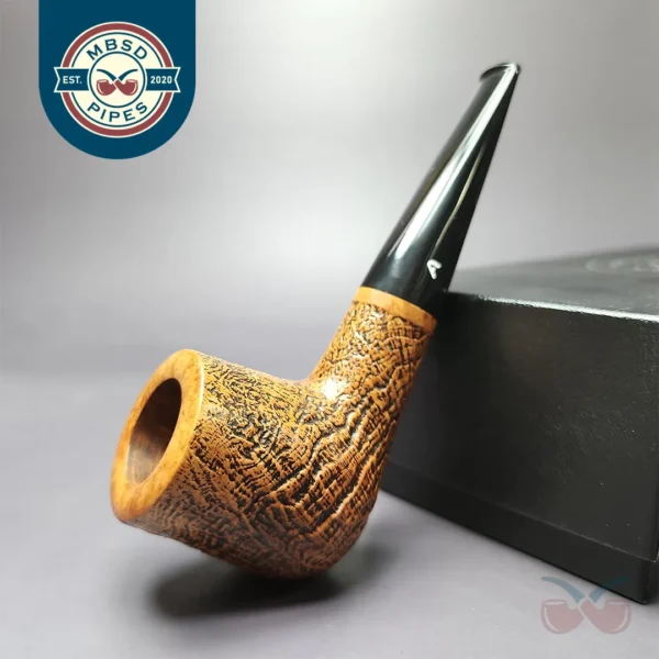 Ascorti Cool 2 Sandblasted Reverse Calabash Billiard Estate Briar Pipe, Unsmoked