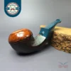 Voboril Pipes Partially Sandblasted Chubby Bulldog Estate Briar Pipe, Unsmoked