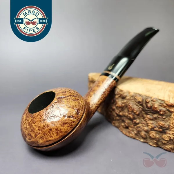 Jirsa 78 Sandblasted Squat Rhodesian Estate Briar Pipe, Czech Estates