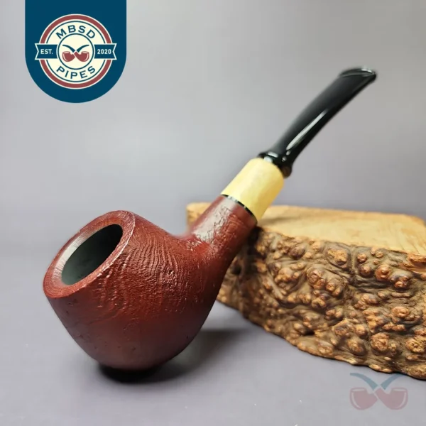 MBSD Briars by Piero Vitale Sandblasted Author w/ Olivewood Briar Pipe, New