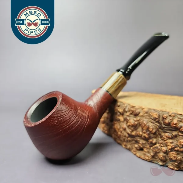 MBSD Briars by Piero Vitale Sandblasted Author w/ Zebrawood Briar Pipe, New