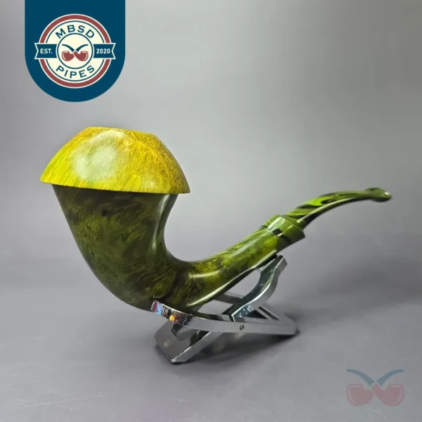 Mutcat XL Smooth Green w/ Ebonite Calabash Handmade Pipe, New