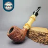 Michael Linder 2011 C2 Sandblasted Billiard w/ Bamboo Estate Briar Pipe, Unsmoked