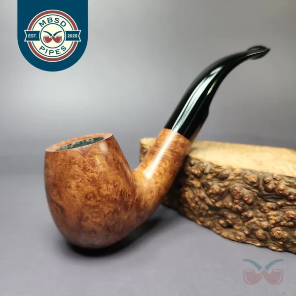 Gigi Infinity Smooth Bent Billiard Estate Briar Pipe, Unsmoked, 9mm