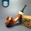 Christian Ruetz Smooth Surfing Bulldog w/ Ivorite Handmade Briar Pipe, New