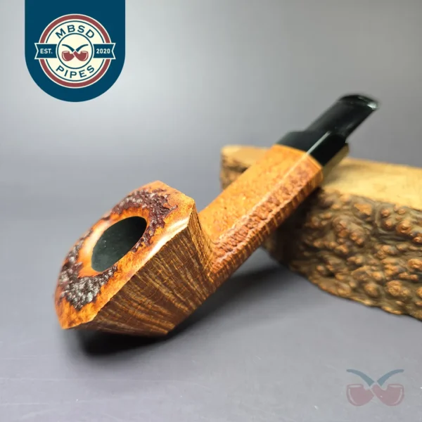 Christian Ruetz Sandblasted Squat Panel Dublin Handmade Briar Pipe, New