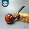 Herriot Pipes Smooth Panel Shank Apple w/ Fordite Handmade Briar Pipe, New