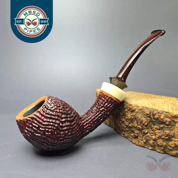 Walt Cannoy Cardinal House Morton C24 Rusticated Egg Handmade Briar Pipe, New