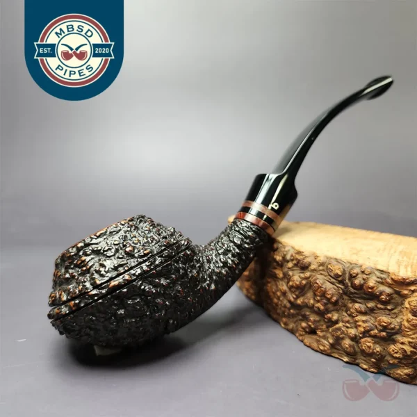 Becker (Paolo) Rusticated Squat Rhodesian Estate Briar Pipe, Italian Estates