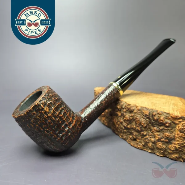 Savinelli Punto Oro 127 w/ Gold Sandblasted Billiard Estate Briar Pipe, 6mm, Unsmoked