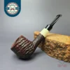 Michail Kyriazanos Contrast Sandblasted Pot w/ Ivorite Briar Pipe, Unsmoked