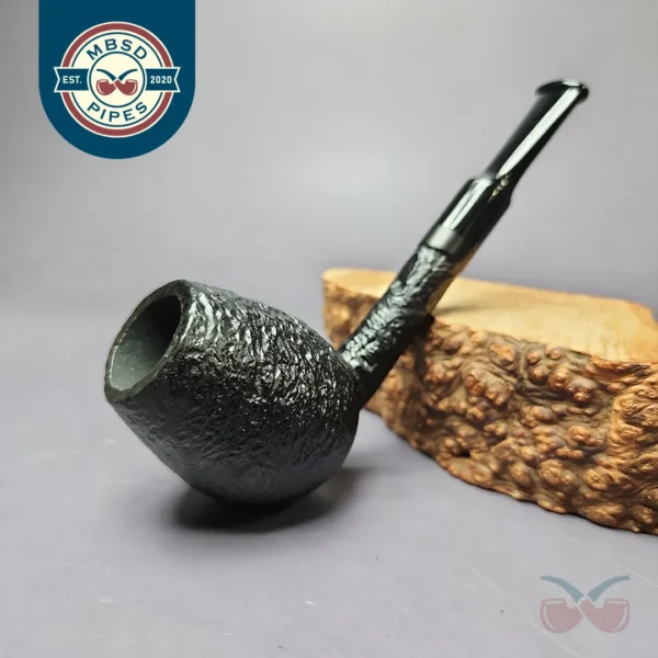 Proxima by Piero Vitale Black Sandblasted Egg Briar Pipe, New