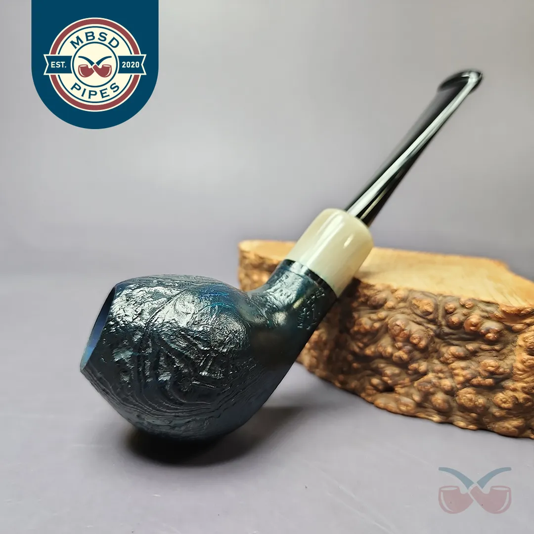 Mina Pipes Sandblasted Belge/ Horn Estate Briar Pipe, Unsmoked