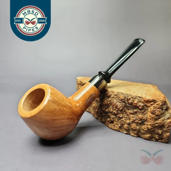 Mina Pipes Smooth Danish Apple w/ Horn Estate Briar Pipe, Unsmoked