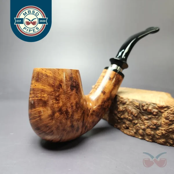 Nording A XL Smooth Bent Billiard w/ Silver Estate Briar Pipe, Unsmoked