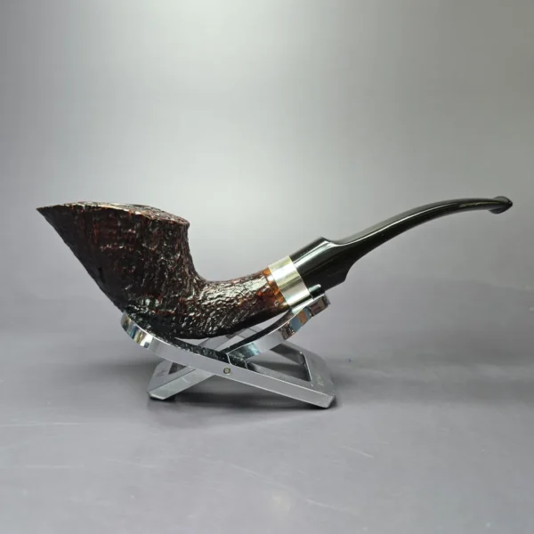Lasse Skovgaard Sandblasted Dublin w/ Silver Estate Briar Pipe, Unsmoked - Image 2