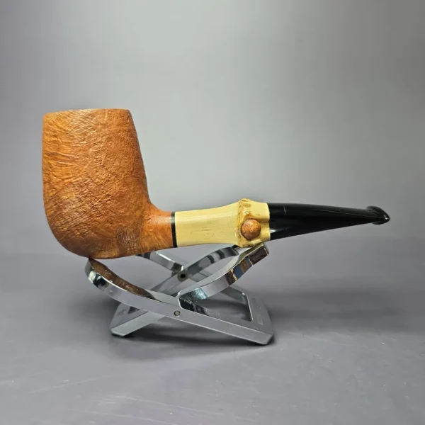 Brandon Brooks Sandblasted Bamboo Stack Handmade Briar Pipe, New - Image 2