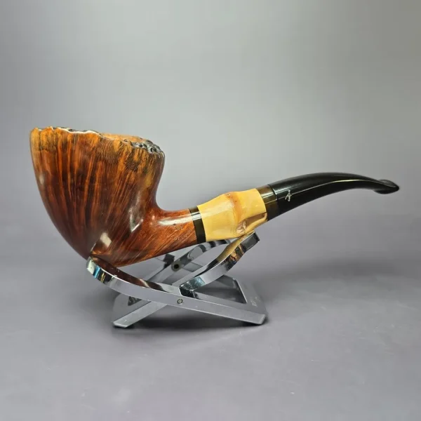 Age Bogelund Smooth Dublin w/ Bamboo Estate Briar Pipe, Danish Estates - Image 2