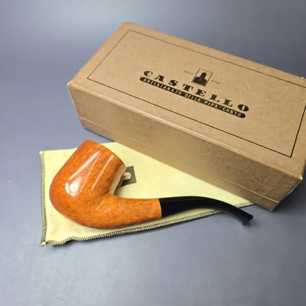 Castello Collection 3K Smooth Bent Billiard Estate Briar Pipe, Unsmoked - Image 2