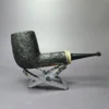 Chheda Sandblasted Billiard w/ Buckeye Burl Estate Briar Pipe, Unsmoked - Image 2