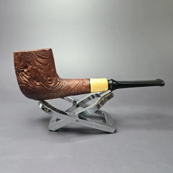 MBSD Briars by Piero Vitale Sandblasted Billiard w/ Olivewood Briar Pipe, New - Image 2