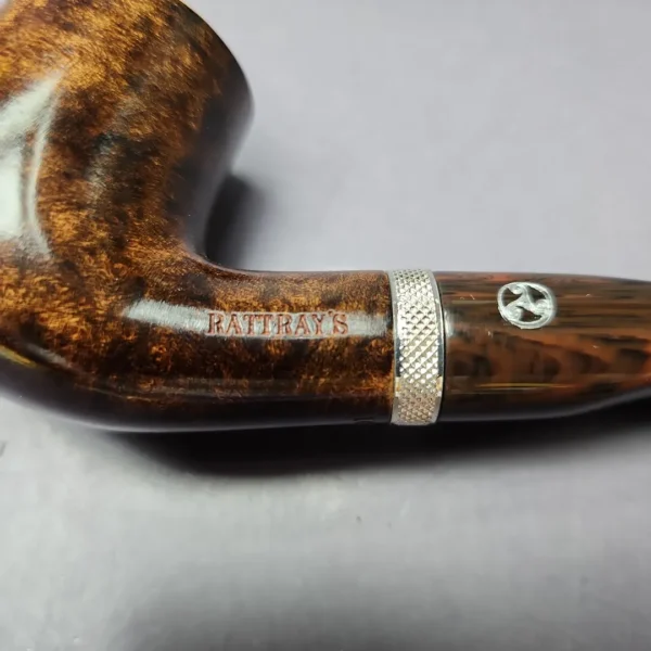 Rattray's Dark Ale 106 Smooth Bent Billiard Estate Briar Pipe, Unsmoked, 9mm - Image 2