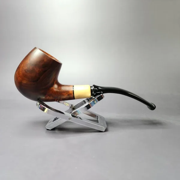 MBSD Briars by Piero Vitale Smooth Brandy w/ Boxwood Briar Pipe, New - Image 2