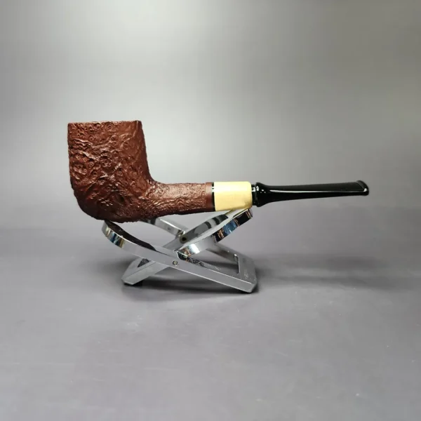 MBSD Briars by Piero Vitale Sandblasted Billiard w/ Olivewood Briar Pipe, New - Image 2