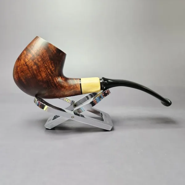 MBSD Briars by Piero Vitale Smooth Brandy w/ Boxwood Briar Pipe, New - Image 2