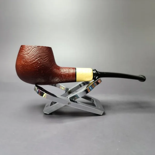 MBSD Briars by Piero Vitale Sandblasted Author w/ Olivewood Briar Pipe, New - Image 2