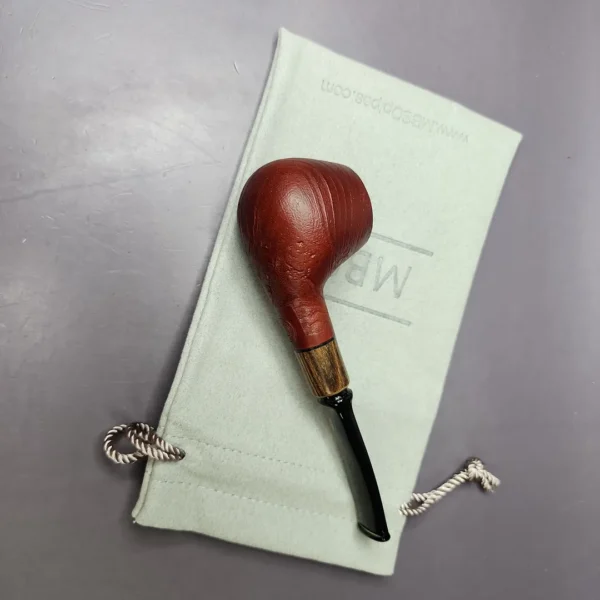 MBSD Briars by Piero Vitale Sandblasted Author w/ Zebrawood Briar Pipe, New - Image 2