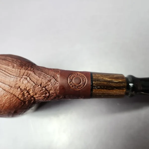 MBSD Briars by Piero Vitale Sandblasted Billiard w/ Zebrawood Briar Pipe, New - Image 2