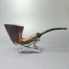 Bruno Nuttens Hand Made XL Smooth Calabash w/ Horn Estate Briar Pipe, Unsmoked - Image 2