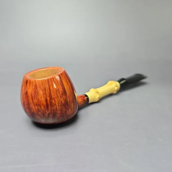 Peter Heeschen Grade A Smooth Apple w/ Bamboo Estate Briar Pipe, Unsmoked - Image 2