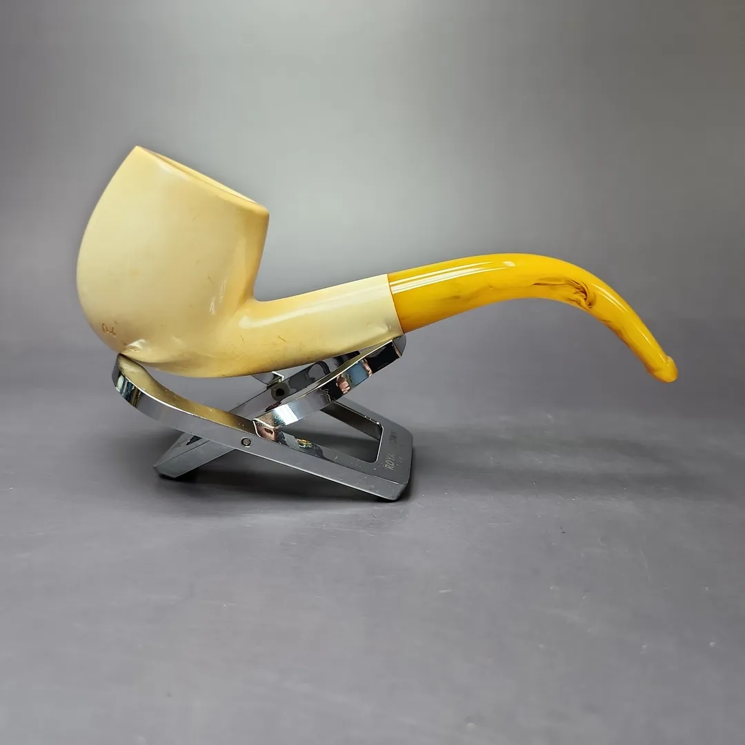 Smooth Bent Billiard Block Meerschaum Estate Pipe, Other Estates - Image 2