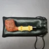 Michael Linder 2011 C2 Sandblasted Billiard w/ Bamboo Estate Briar Pipe, Unsmoked - Image 2
