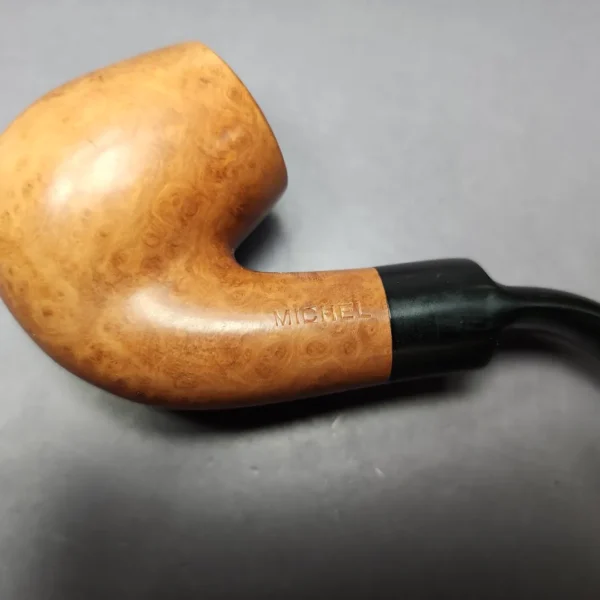 Michel Smooth Bent Billiard Estate Briar Pipe, Unsmoked - Image 2