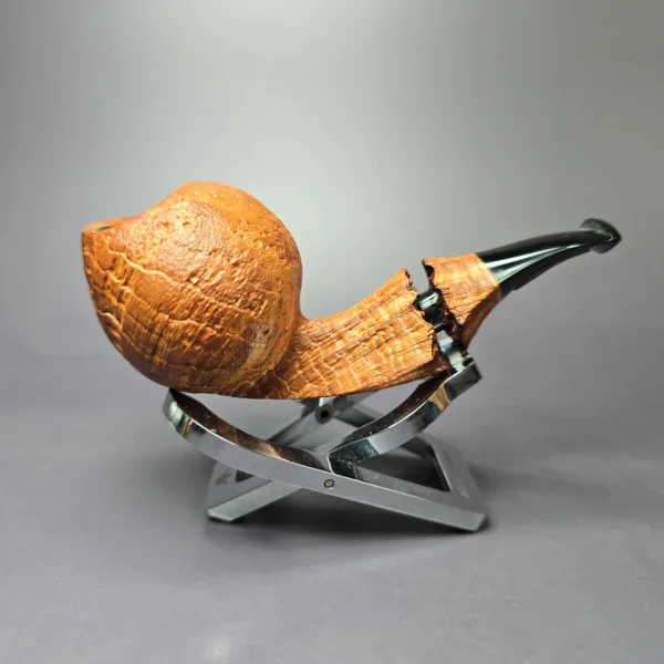 Christian Ruetz Sandblasted "Double Bark" Cobra Handmade Briar Pipe, New - Image 2