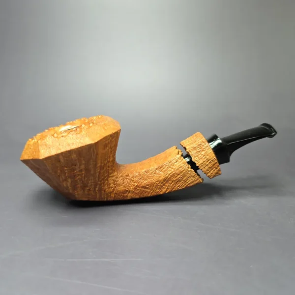 Christian Ruetz Sandblasted "Double Bark" Diamond Dublin Handmade Briar Pipe, New - Image 2