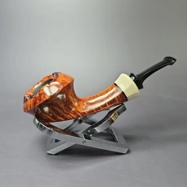 Christian Ruetz Smooth Surfing Bulldog w/ Ivorite Handmade Briar Pipe, New - Image 2