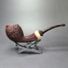 Walt Cannoy Cardinal House Morton C24 Rusticated Egg Handmade Briar Pipe, New - Image 2