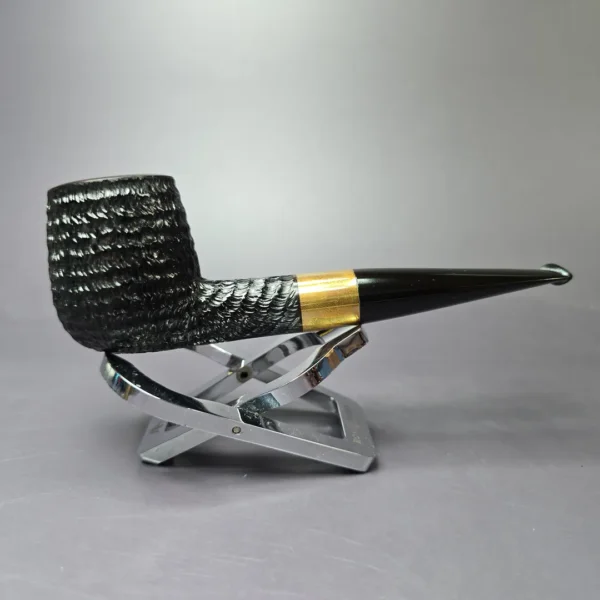 Brian Madsen Rusticated Pot w/ Brass Estate Briar Pipe, Unsmoked - Image 2