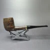 Savinelli Punto Oro 127 w/ Gold Sandblasted Billiard Estate Briar Pipe, 6mm, Unsmoked - Image 2